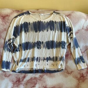 Enti Venice Designer Tie-Dye Long Sleeve Sweater Top NWOT Large